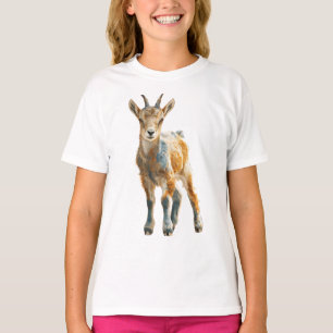 Radiantes gehörntes Ziegenkind-Kunstwerk T-Shirt