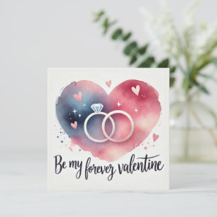Radiantes Herz mit Rings und Blumengeschmack Feiertagskarte