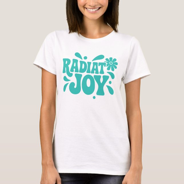 Radiate Joy Retro Groovy Lettering T-Shirt (Vorderseite)