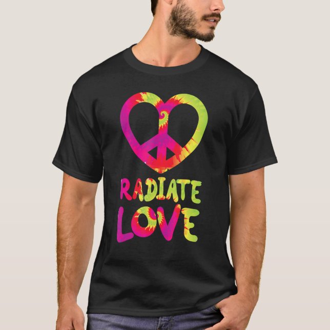 Radiate Love rainbow happiness hippies quote T-Shirt (Vorderseite)