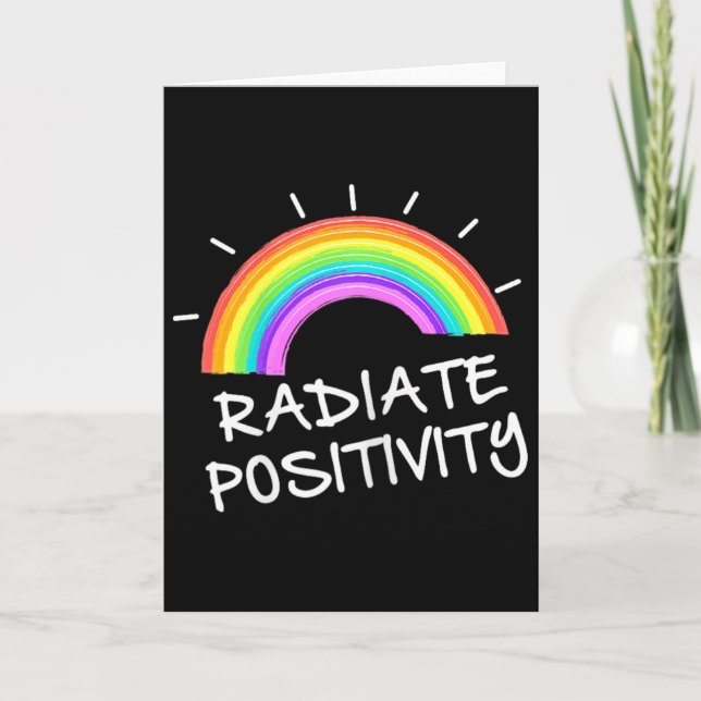 Radiate Positivity Rainbow Casual Funny  Karte (Vorderseite)