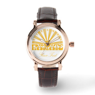 RADIATE Sei das Vintage Retro-Gold-Logo der Sonne Armbanduhr