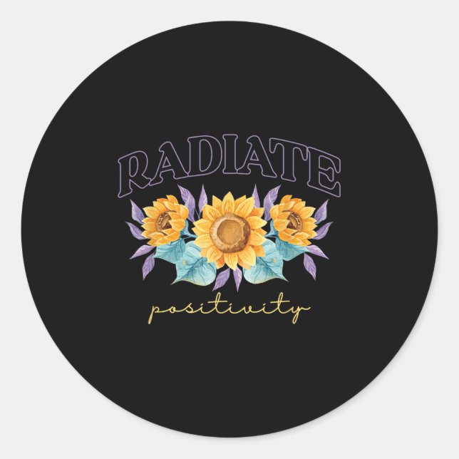 Radiate Sitivity _ Flowers _ Motivation Kindness  Runder Aufkleber (Vorderseite)
