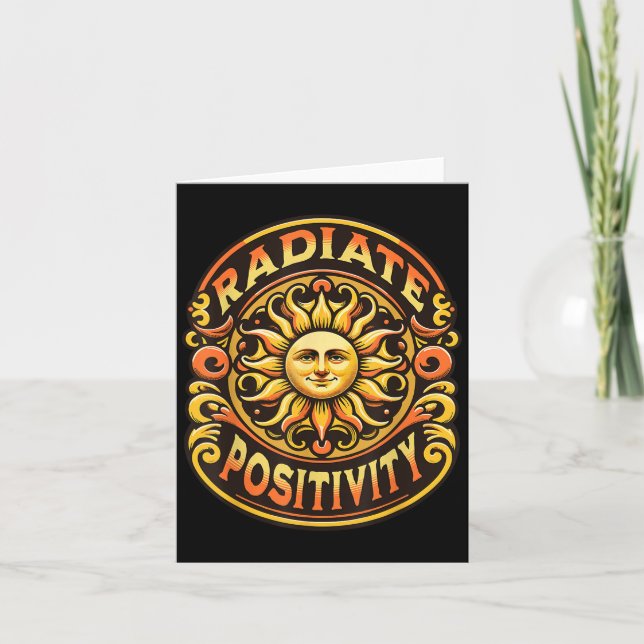 Radiate Sitivity Vintage Sun Insrational Motivatio Karte (Vorderseite)