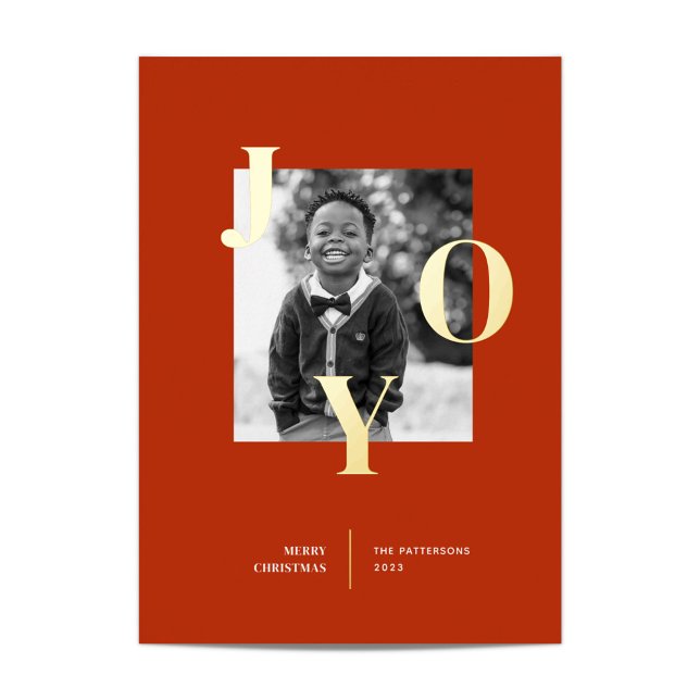 Radiating Joy Holiday Photo Folien Feiertagskarte (Von Creator hochgeladen)