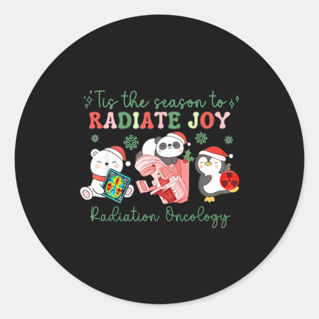 Radiation Therapy Christmas Radiation Therapy Radi Runder Aufkleber (Vorderseite)