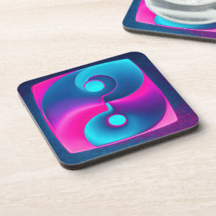Radiative Spiritualität: Vibrant Yin Yang Pink & B Getränkeuntersetzer