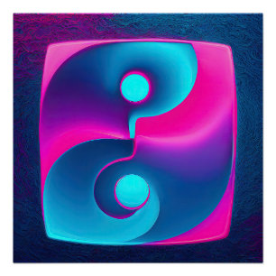 Radiative Spiritualität: Vibrant Yin Yang Pink & B Poster