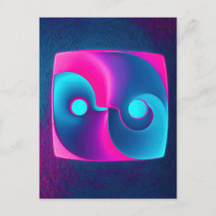 Radiative Spiritualität: Vibrant Yin Yang Pink & B Postkarte