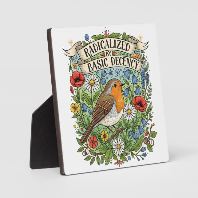 Radicalized by Basic Decency Aesthetic Art Bird Fotoplatte (Vorderseite)