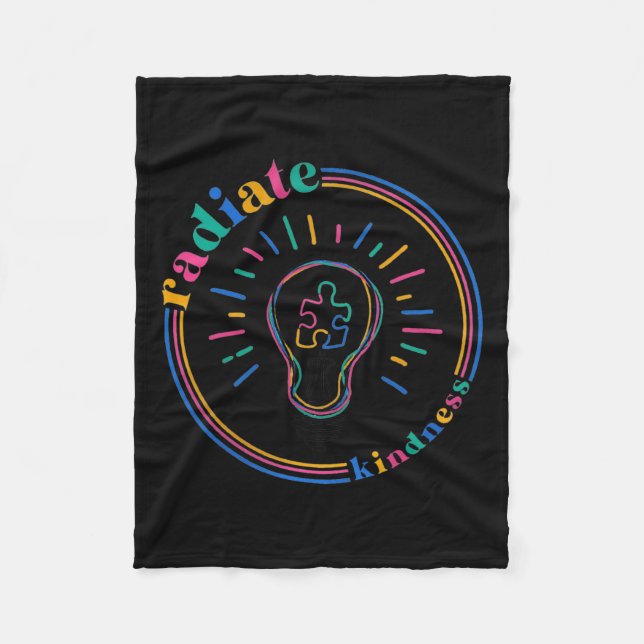 Radiergeist Retro Light Bulb Puzzle Autismus Aw Fleecedecke (Vorderseite)