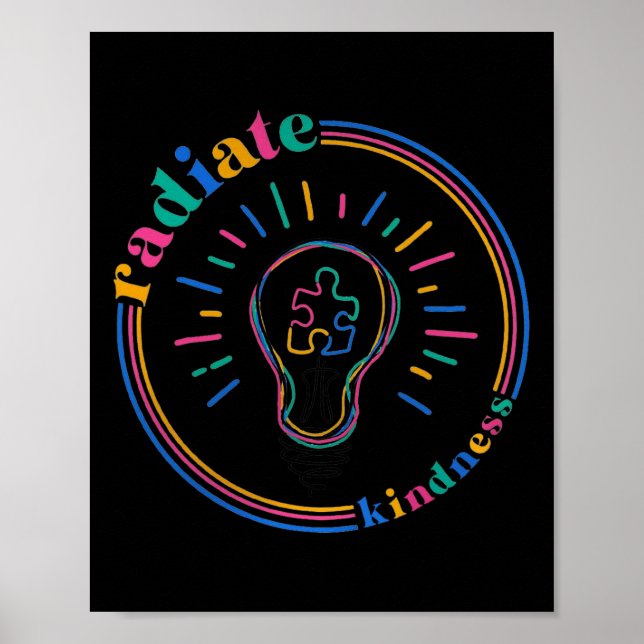 Radiergeist Retro Light Bulb Puzzle Autismus Aw Poster (Vorne)