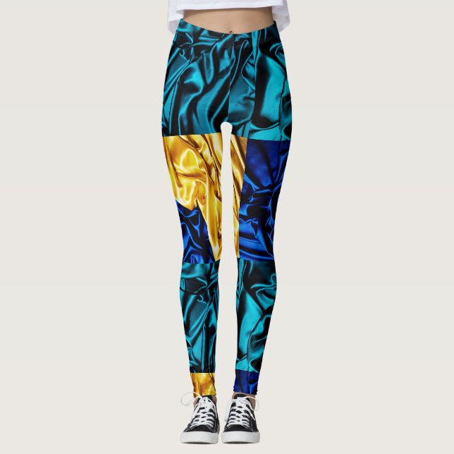 Radiergummi Silk Blue & Gold Leggings (Vorderseite)