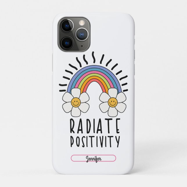 Radierposition | Farbiger Regenbogen und Blume Case-Mate iPhone Hülle (Rückseite)