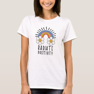 Radierposition Farbiger Regenbogen und Blume T-Shirt