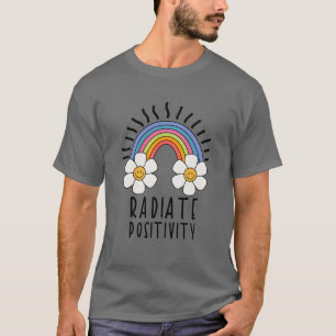 Radierposition Farbiger Regenbogen und Blume T-Shirt