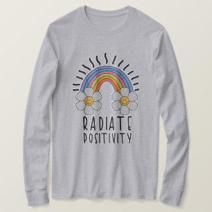 Radierposition Farbiger Regenbogen und Blume T-Shirt