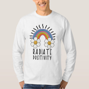 Radierposition Farbiger Regenbogen und Blume T-Shirt