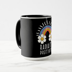 Radierposition   Farbiger Regenbogen und Blume Tasse