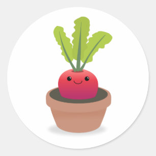 Radieschen Runder Aufkleber