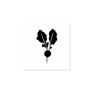 Radiesgarten Gemüsepflanze Rustikaler Linoschnitt  Gummistempel