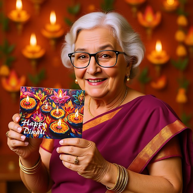 Radikale Festlichkeit: Eine glückliche Diwali-Feie Postkarte (Radiant Festivity A Happy Diwali Celebration Postcard)