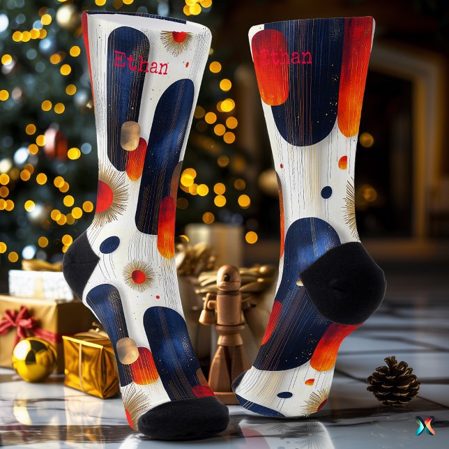 Radikale Sternexplosion Weihnachten mit Rot und Bl Socken (Von Creator hochgeladen)