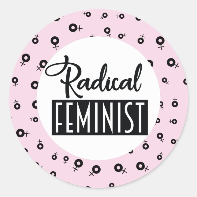 Radikaler Feminist Runder Aufkleber (Vorderseite)