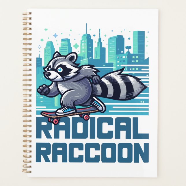 Radikaler Raccoon Urban Skateboarder Planer (Vorderseite)