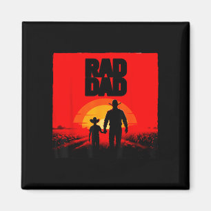 Radikaler Vater und Sohn Bauer Western-Sonnenunter Magnet