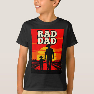 Radikaler Vater und Sohn Bauer westlicher Sonnenun T-Shirt