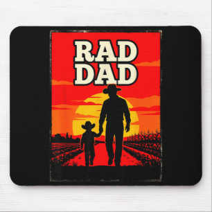 Radikaler Vater und Sohn Landwirt Western-Sonnenun Mousepad