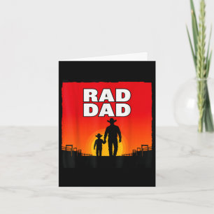 Radikaler Vater und Sohn Rodeo Western Sonnenunter Karte