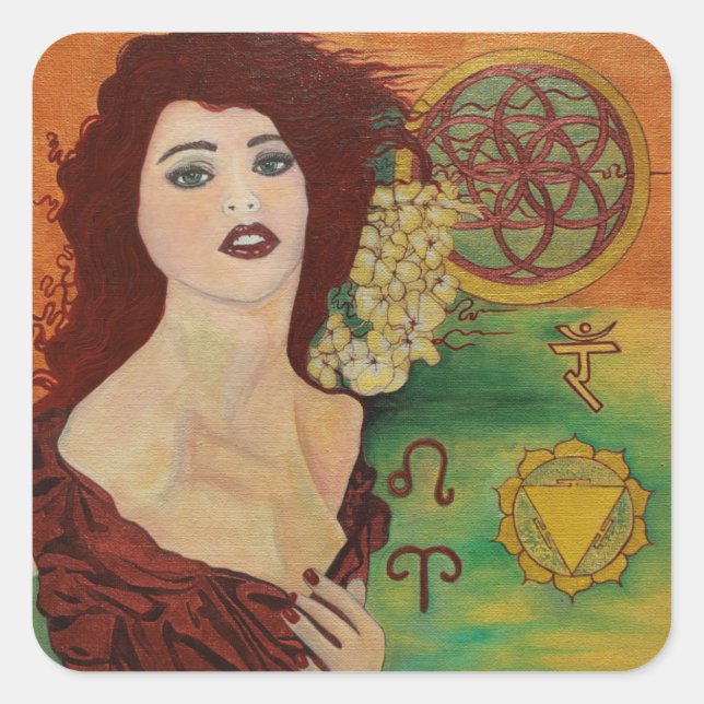RadikalWill: Solar Plexus Chakra Goddess Sticker (Vorderseite)