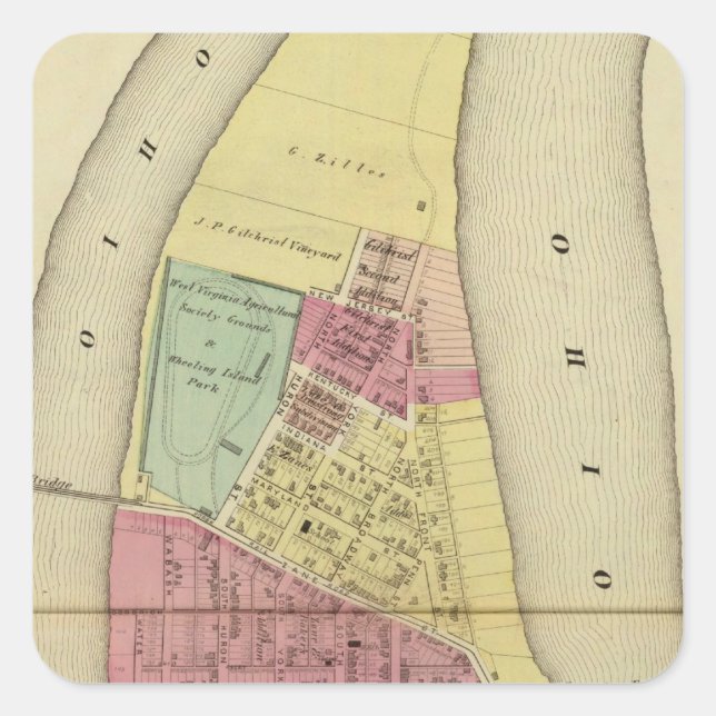 Radinsel Quadratischer Aufkleber (Vorderseite)