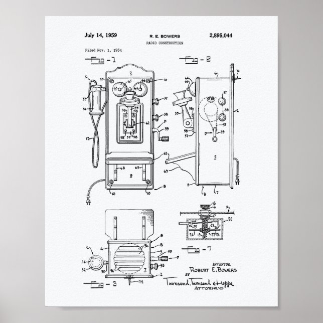 Radio Construction 1959 Weißbuch über Patentkunst Poster (Vorne)