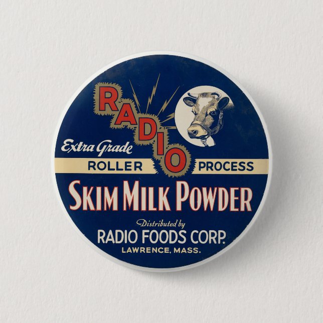 Radio Extra Grade Roller Process Magermilchpulver. Button (Vorderseite)
