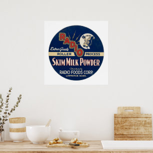 Radio Extra Grade Roller Process Magermilchpulver. Poster