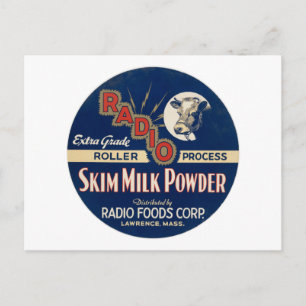 Radio Extra Grade Roller Process Magermilchpulver. Postkarte