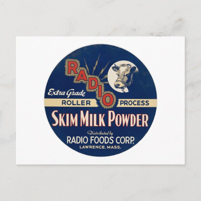 Radio Extra Grade Roller Process Magermilchpulver. Postkarte (Vorderseite)
