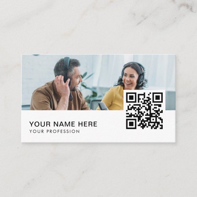 Radio Host QR Code Business Car Visitenkarte (Vorderseite)