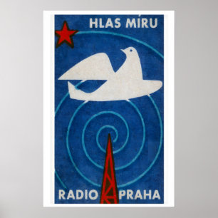 Radio Praha Voice of Peace Dove - Matchbox Druck Poster