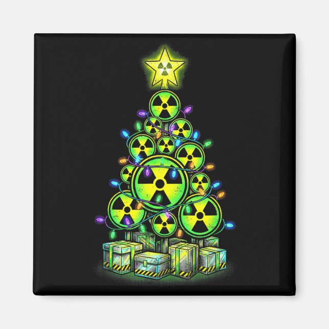 Radioactive Christmas Tree Graphic Nuclear Warning Magnet (Vorne)