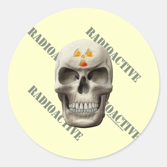 Radioactive Evil Skull Runder Aufkleber (Vorderseite)