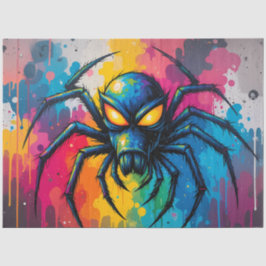 Radioactive Neon Spider Graffiti Decoupage Paper Seidenpapier