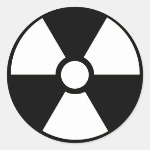 Radioactive Symbol B&W Aufkleber