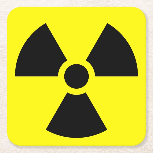 radioaktiv rechteckiger pappuntersetzer (Vorderseite)