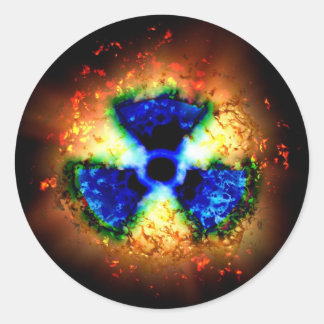 radioaktiv runder aufkleber