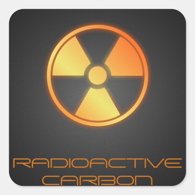 radioaktive Kohlenstofffaser Quadratischer Aufkleber (Vorderseite)