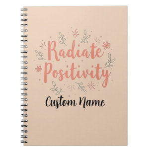 Radioaktive Positivität Floral Sunray Personalisie Notizblock